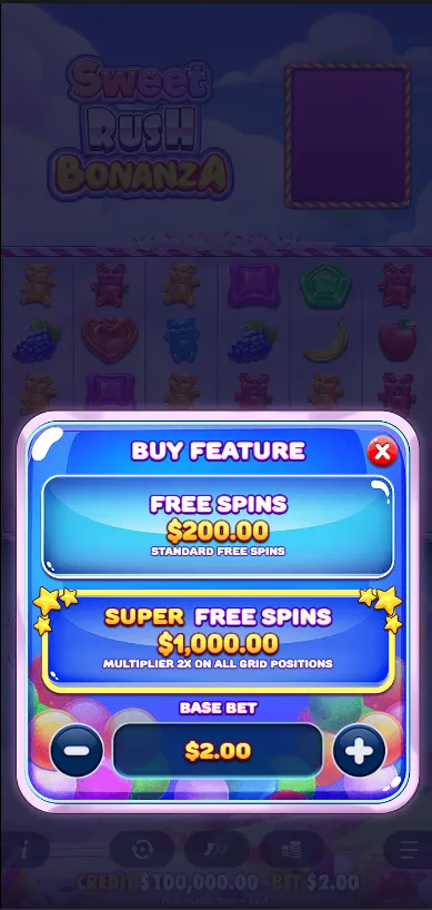 Sweet Rush Bonanza bonus